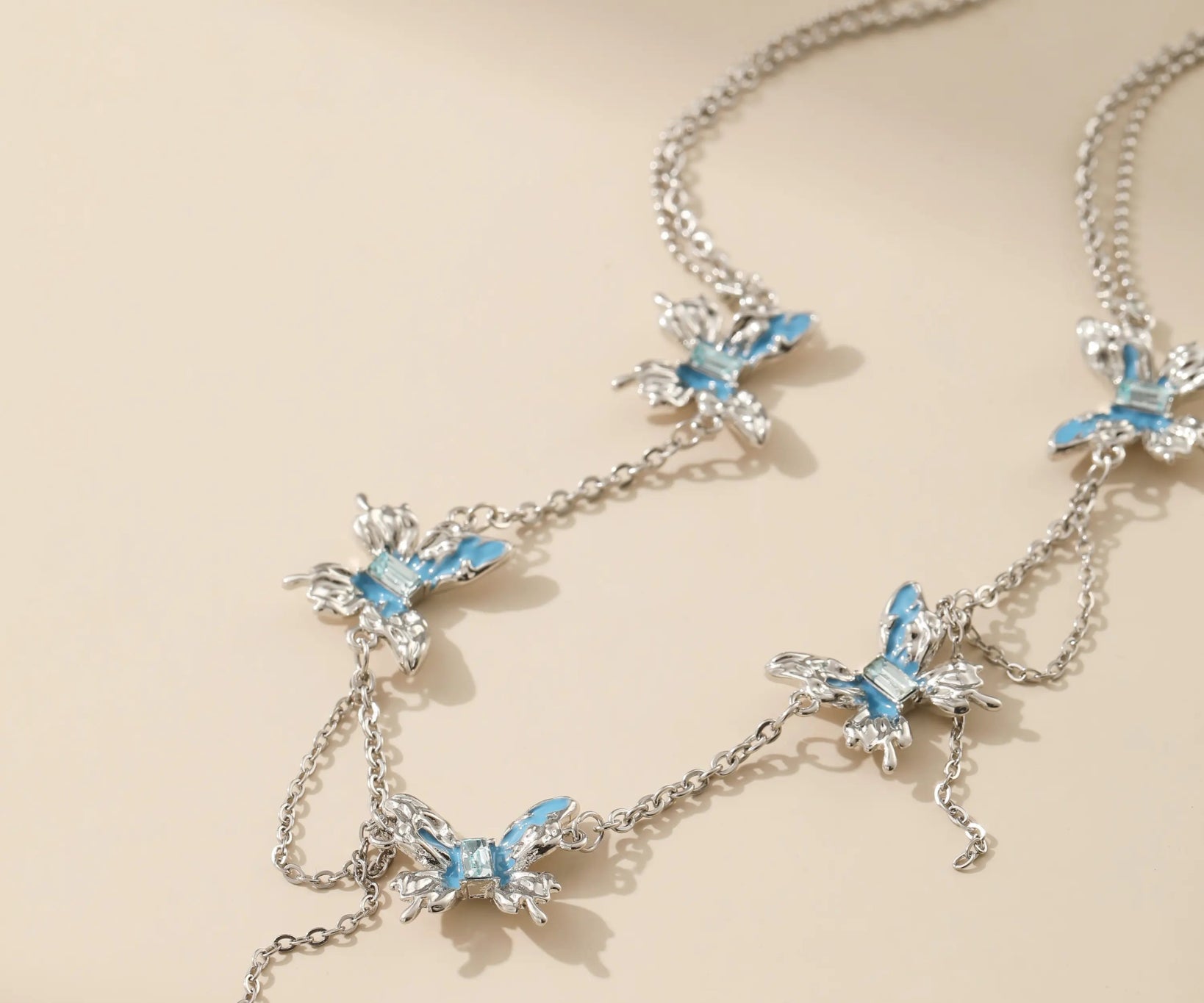 Blue Topaz Butterfly Necklace - Alarita