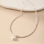 French Pearl Shard Silver Necklace - Alarita