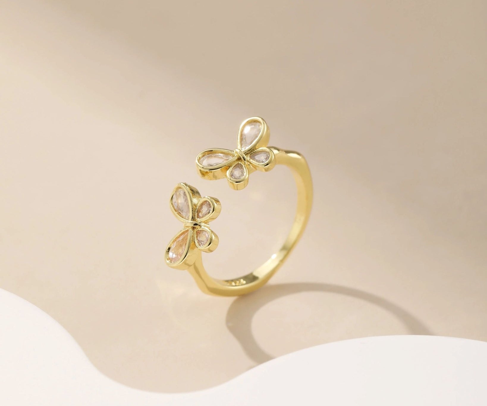 Gold-Finish Metal and Topaz with Lacquer Ring - Alarita