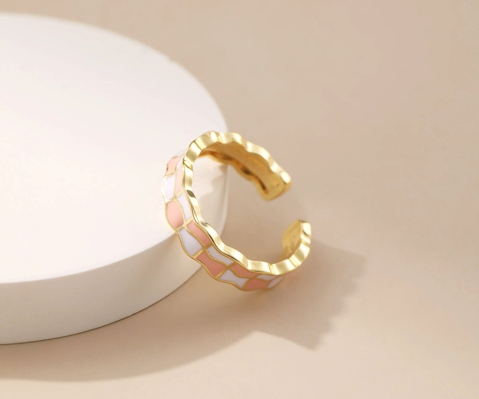 Gold-Finish Metal and Topaz with Lacquer Ring - Alarita