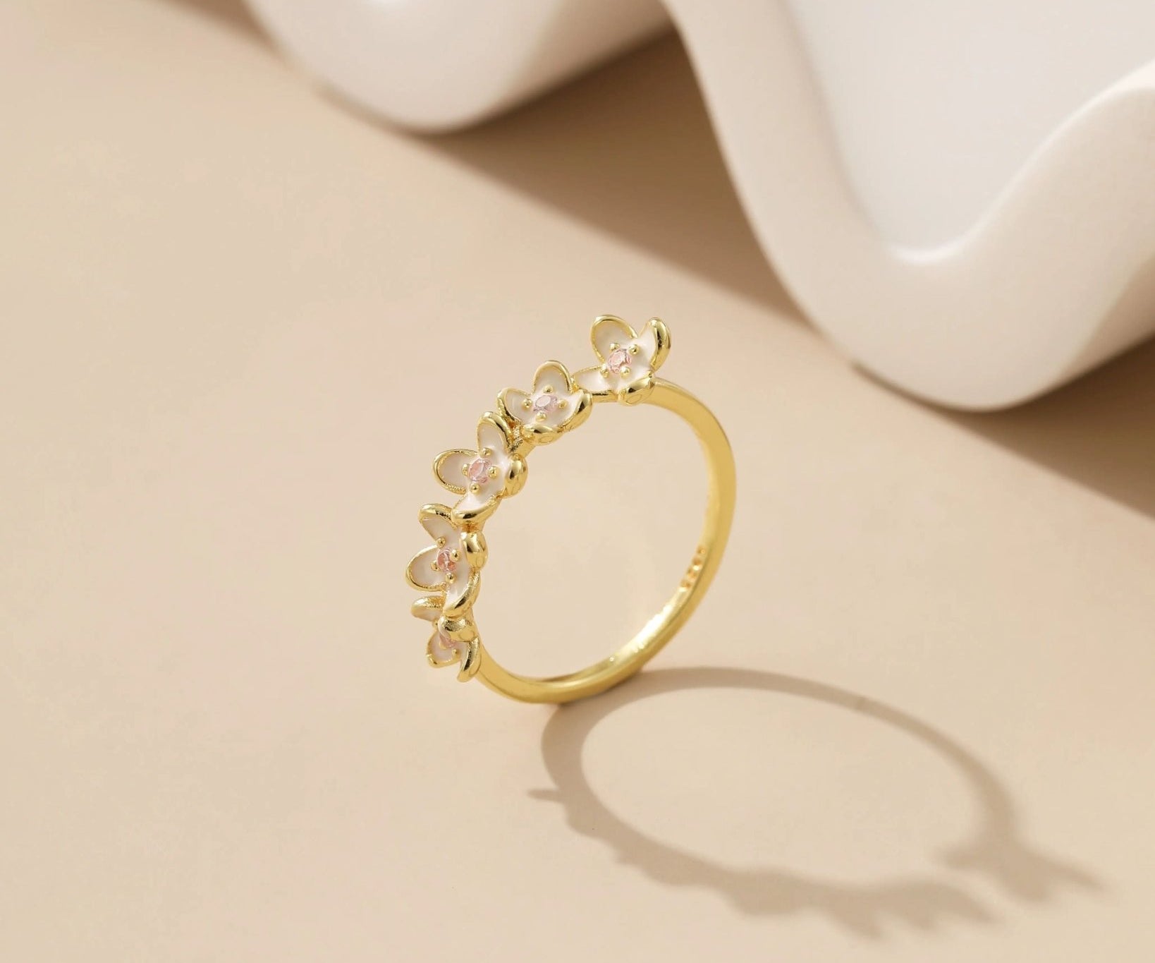 Gold-Finish Metal and Topaz with Lacquer Ring - Alarita