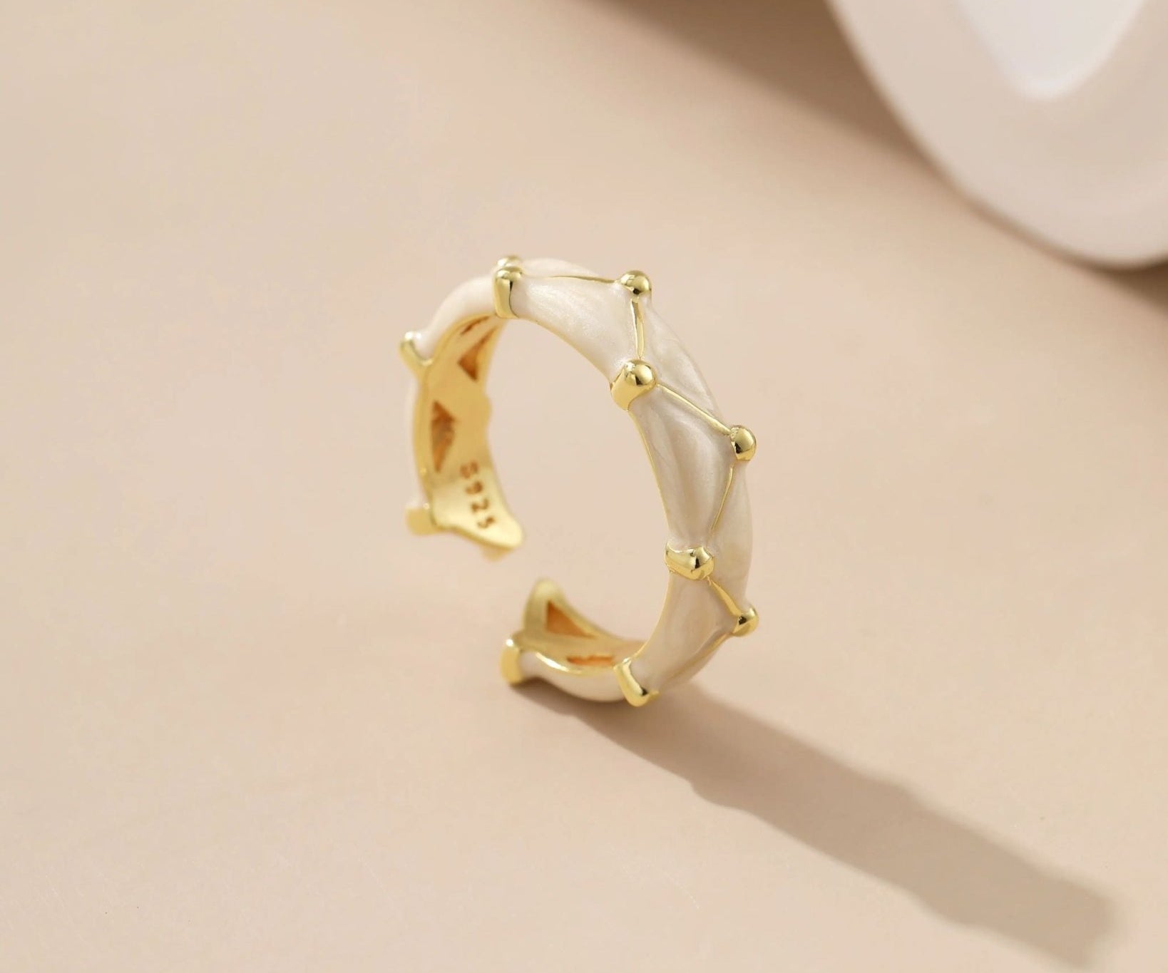 Gold-Finish Metal and Topaz with Lacquer Ring - Alarita