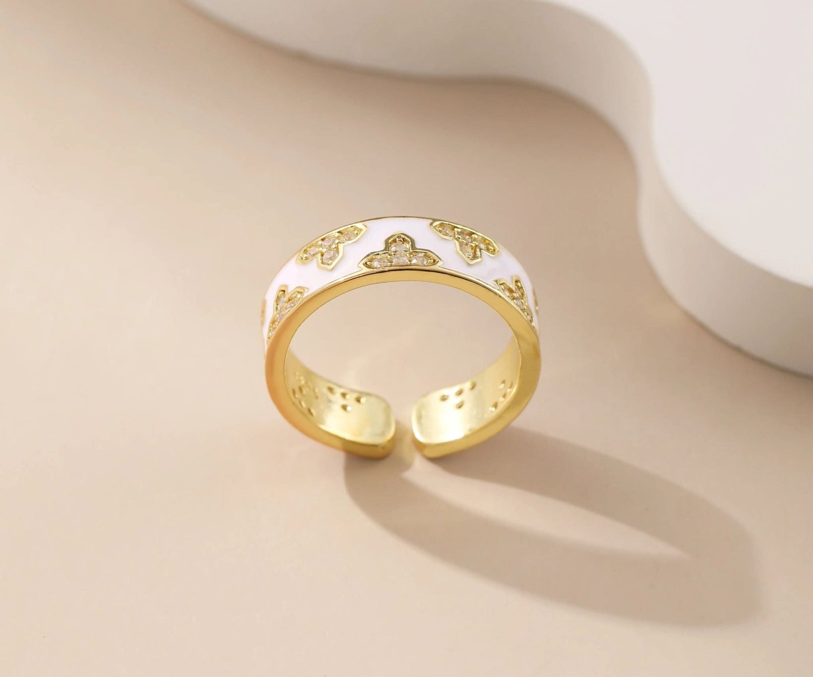 Gold-Finish Metal and Topaz with Lacquer Ring - Alarita