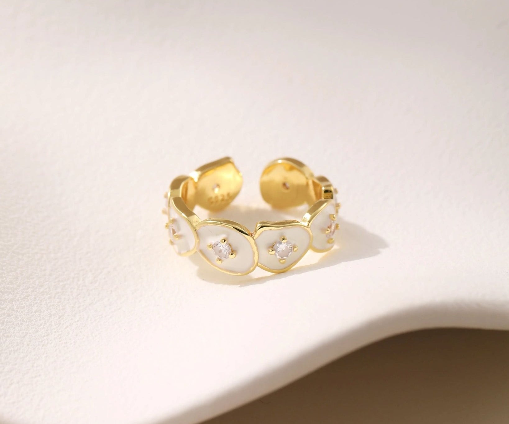 Gold-Finish Metal and Topaz with Lacquer Ring - Alarita