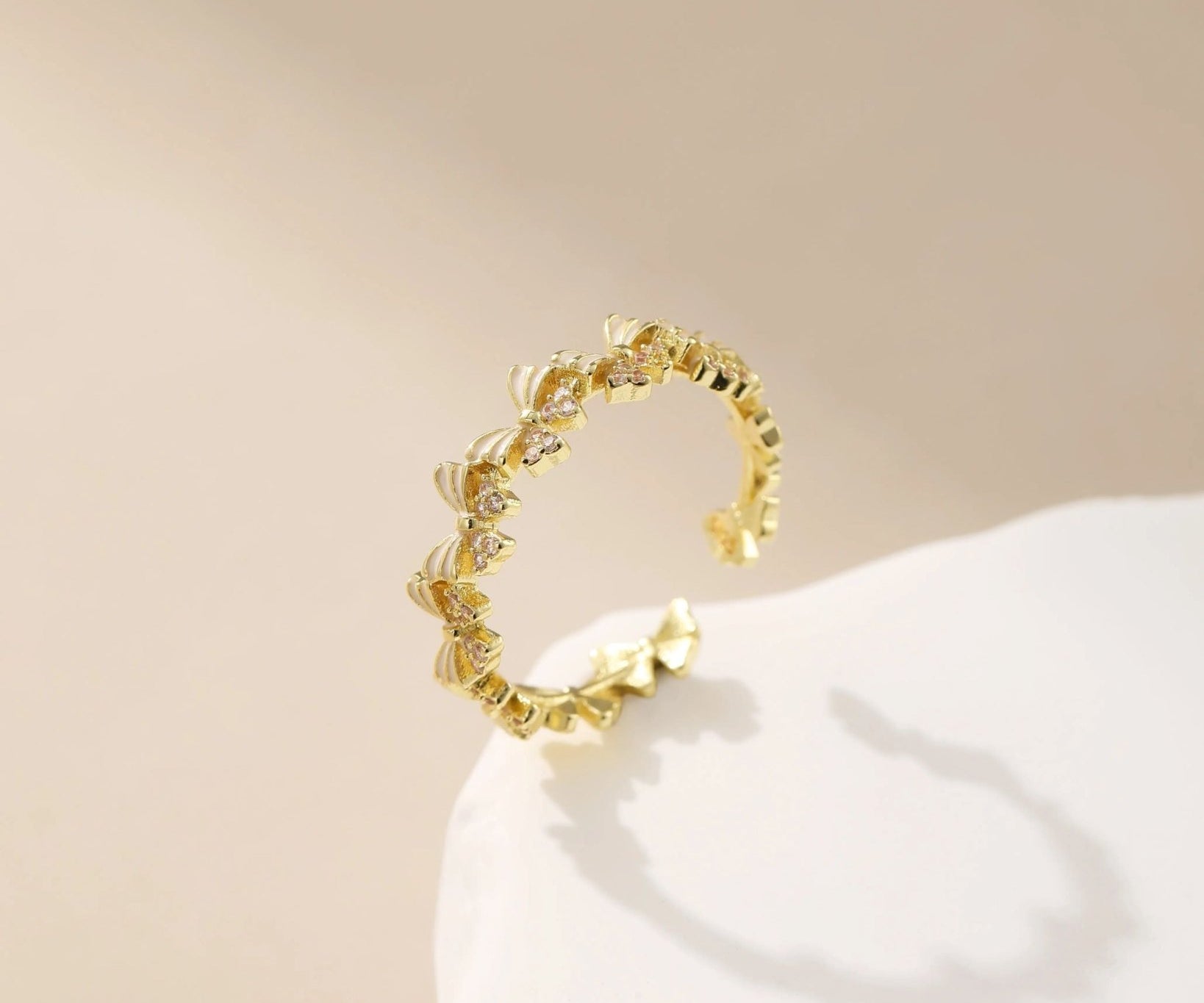 Gold-Finish Metal and Topaz with Lacquer Ring - Alarita