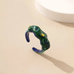 Gold - Finish Metal Enamel Ring - Alarita