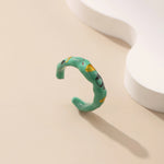 Gold - Finish Metal Enamel Ring - Alarita