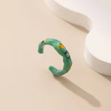 Gold - Finish Metal Enamel Ring - Alarita