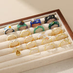 Gold - Finish Metal Enamel Ring - Alarita