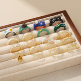 Gold - Finish Metal Enamel Ring - Alarita