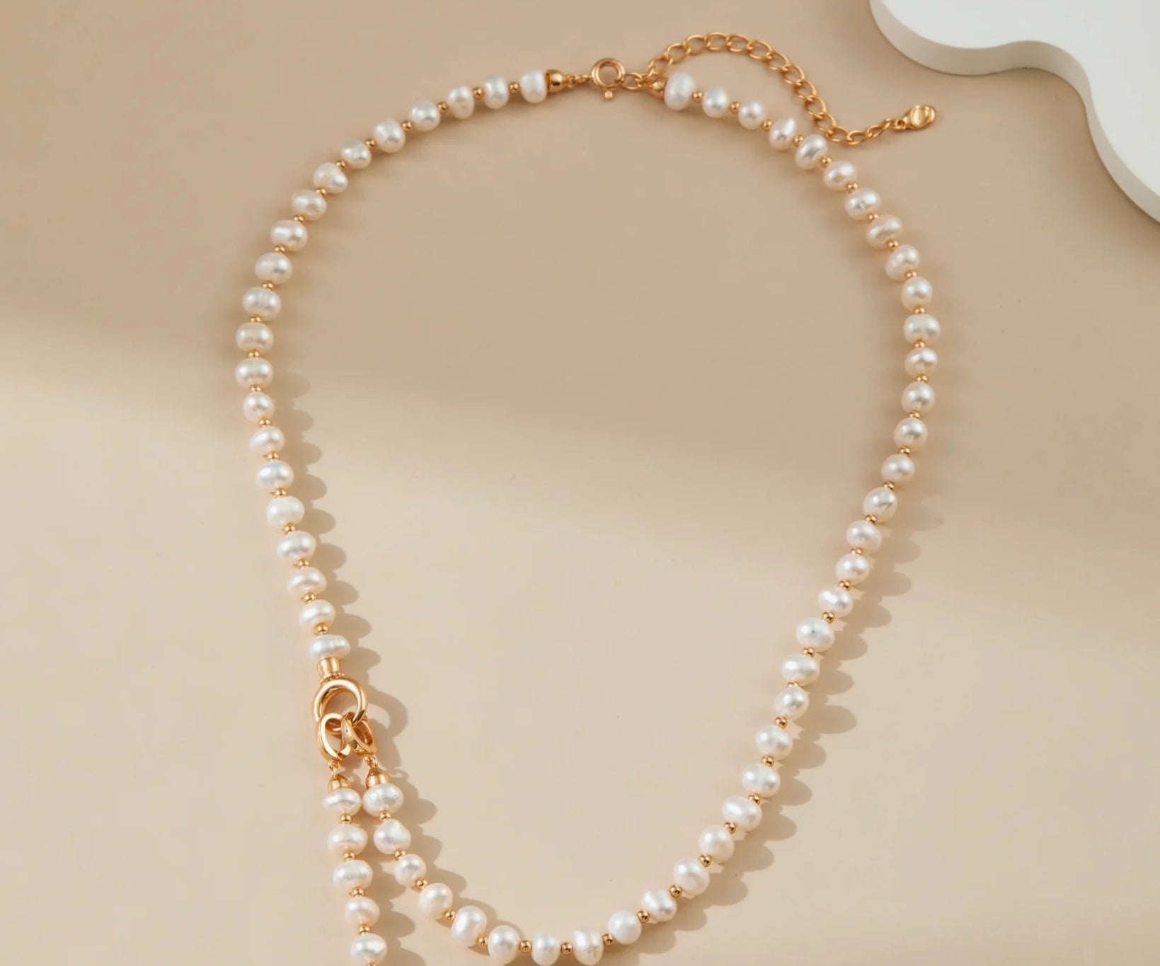Natural Pearl & Zirconia Necklace - Alarita