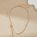 Natural Pearl & Zirconia Necklace - Alarita