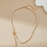 Natural Pearl & Zirconia Necklace - Alarita