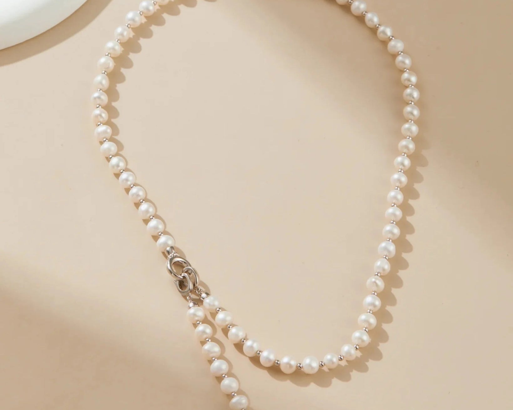 Natural Pearl & Zirconia Necklace - Alarita