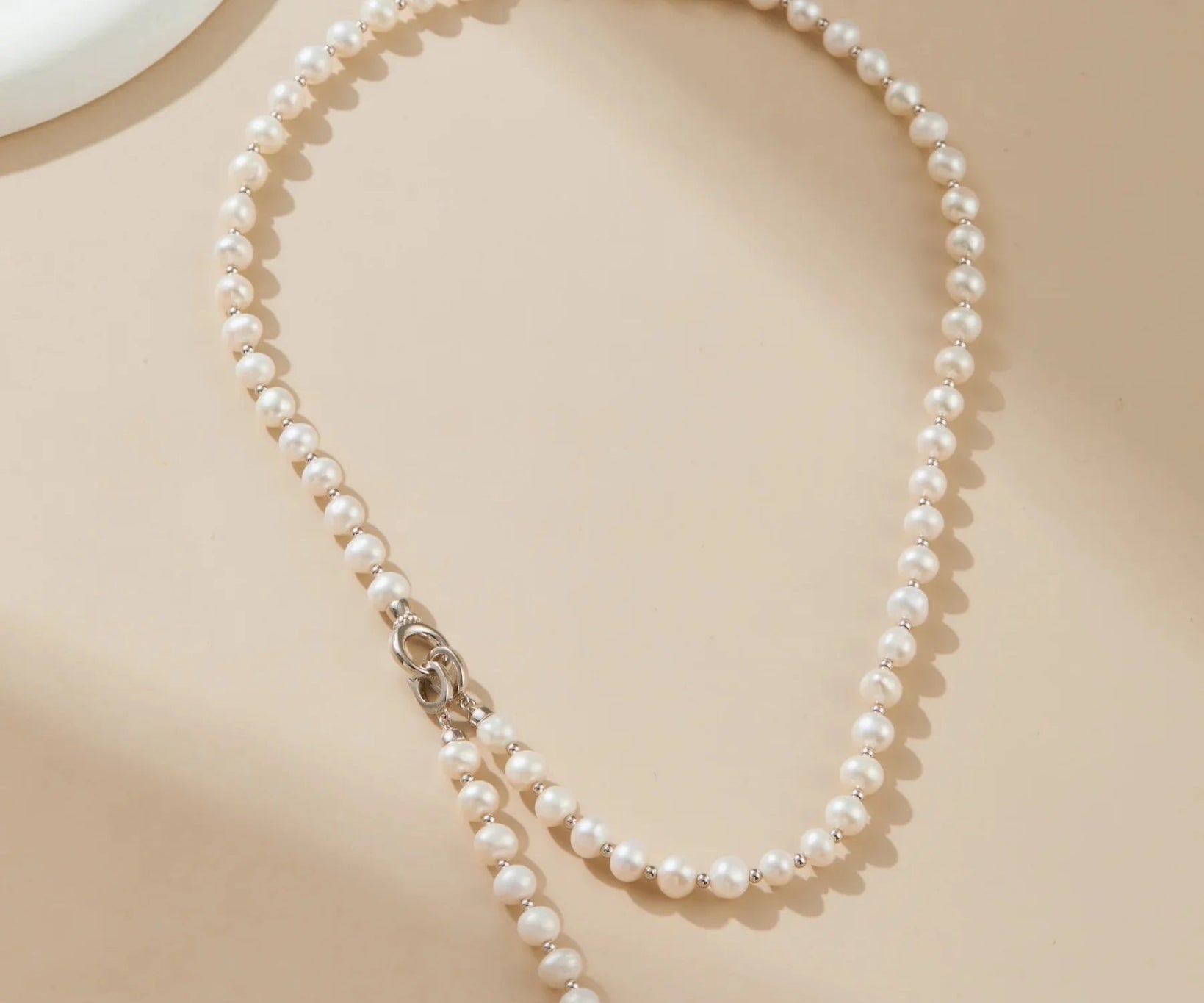 Natural Pearl & Zirconia Necklace - Alarita