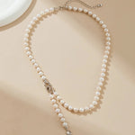 Natural Pearl & Zirconia Necklace - Alarita