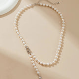 Natural Pearl & Zirconia Necklace - Alarita