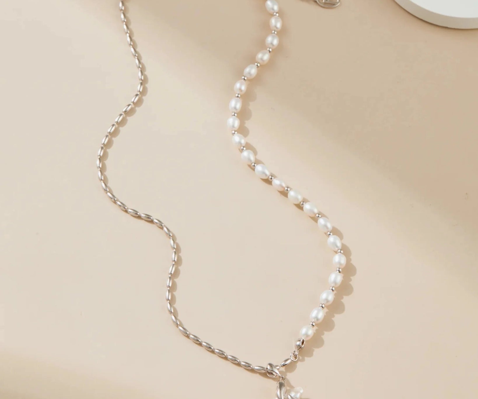 Sterling Silver Baroque Pearl Necklace - Alarita