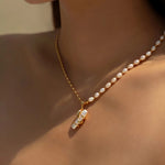 Sterling Silver Baroque Pearl Necklace - Alarita