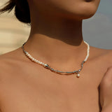 Sterling Silver Pearl Necklace - Alarita