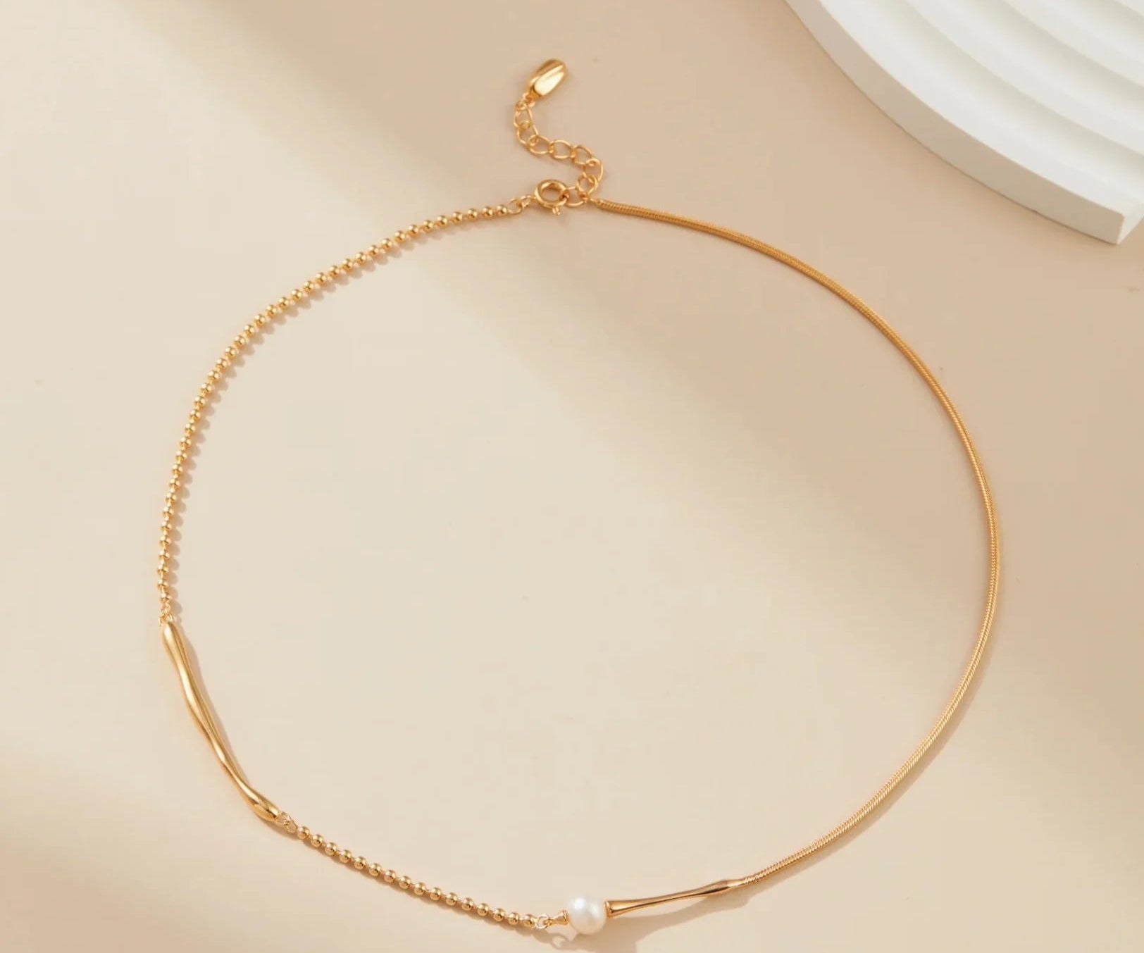 Sterling Silver Round Pearl Necklace - Alarita