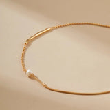 Sterling Silver Round Pearl Necklace - Alarita