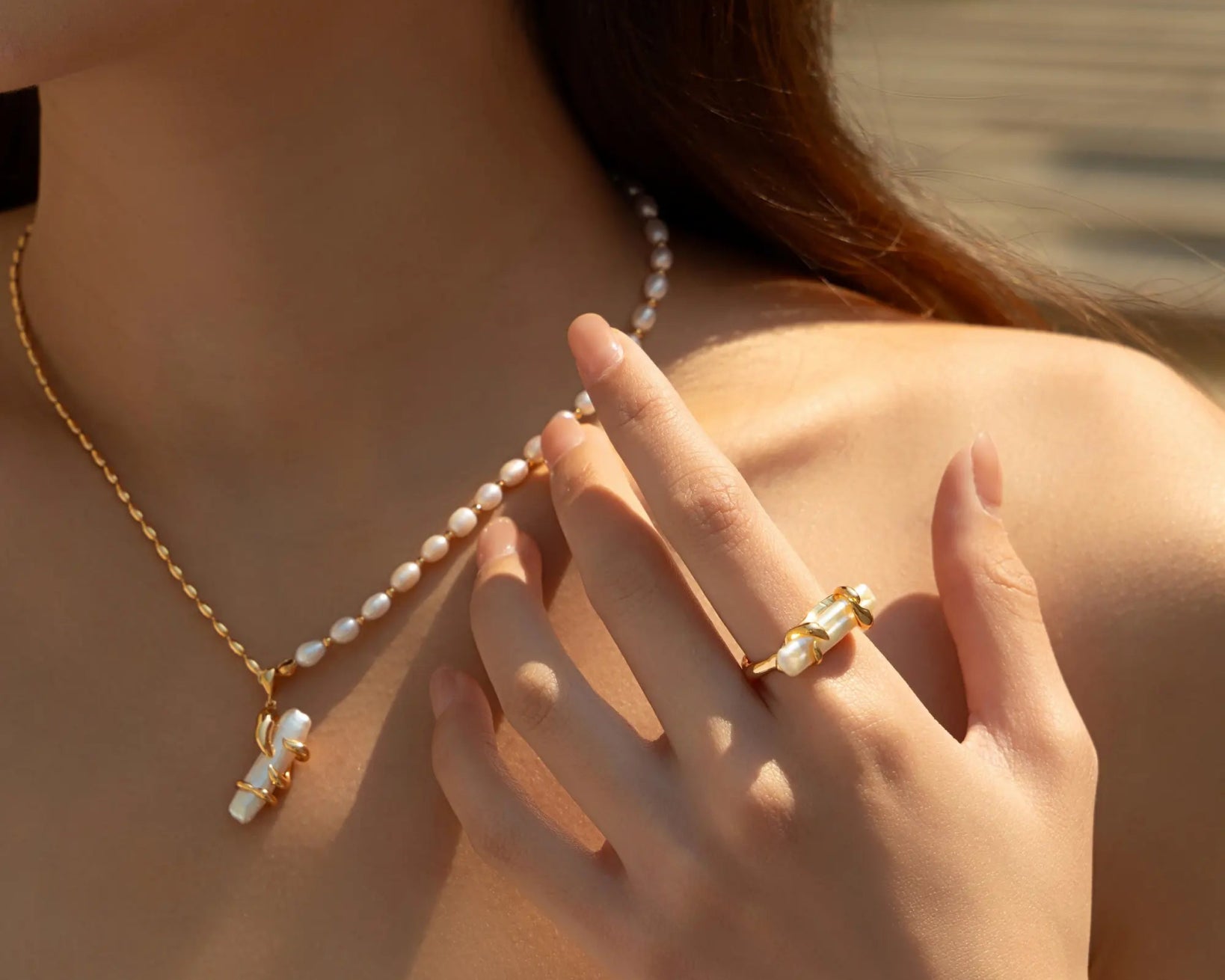 Vintage Gold - Finished Pearl Earrings - Alarita