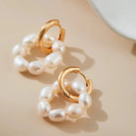 Vintage Gold - Finished Pearl Earrings - Alarita