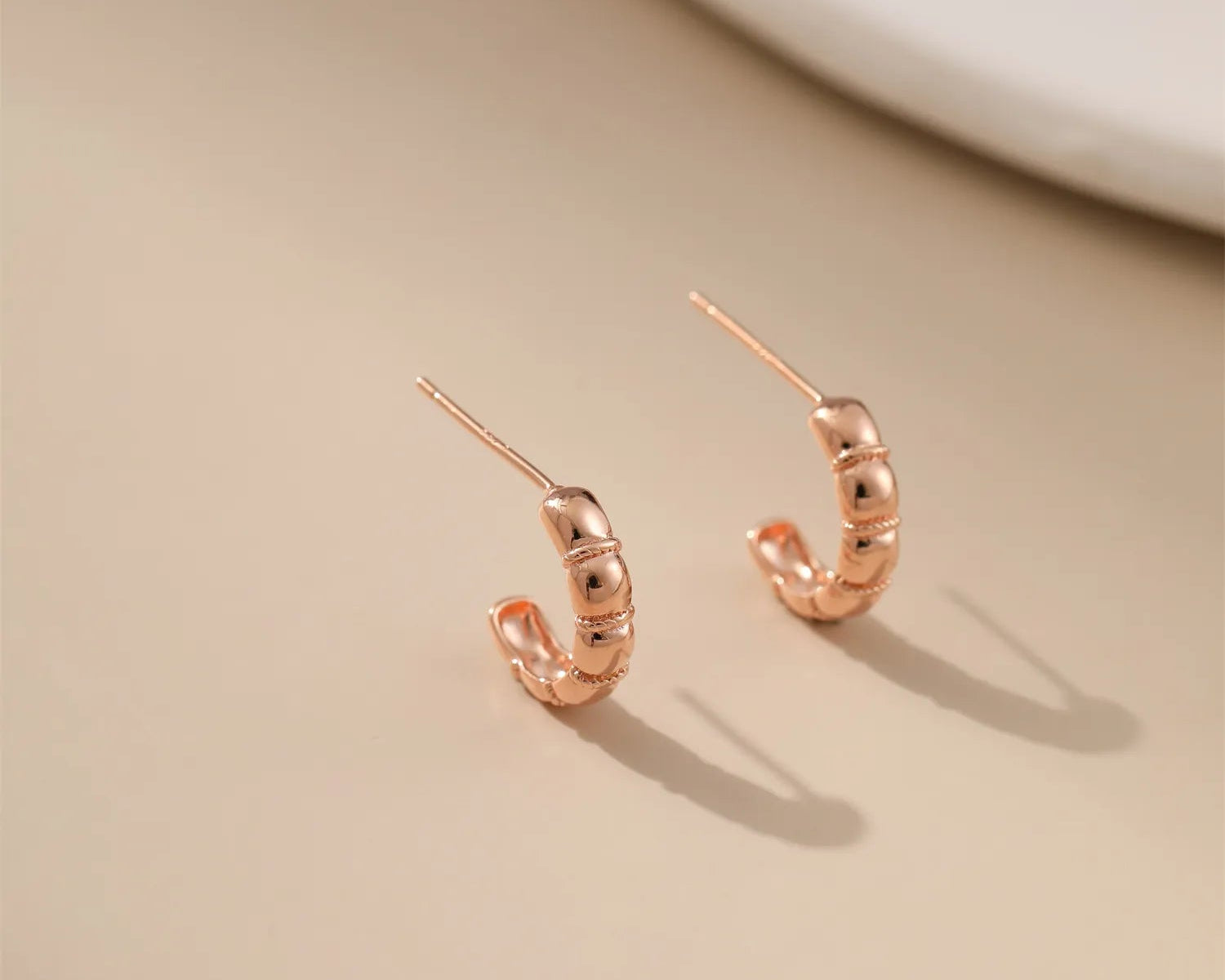 Beaded Huggie Earrings