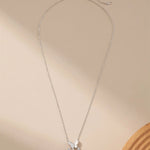 Micro-Set CZ Shell Butterfly Necklace - Silver