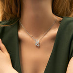 Micro-Set CZ Shell Butterfly Necklace - Silver