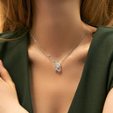 Micro-Set CZ Shell Butterfly Necklace - Silver