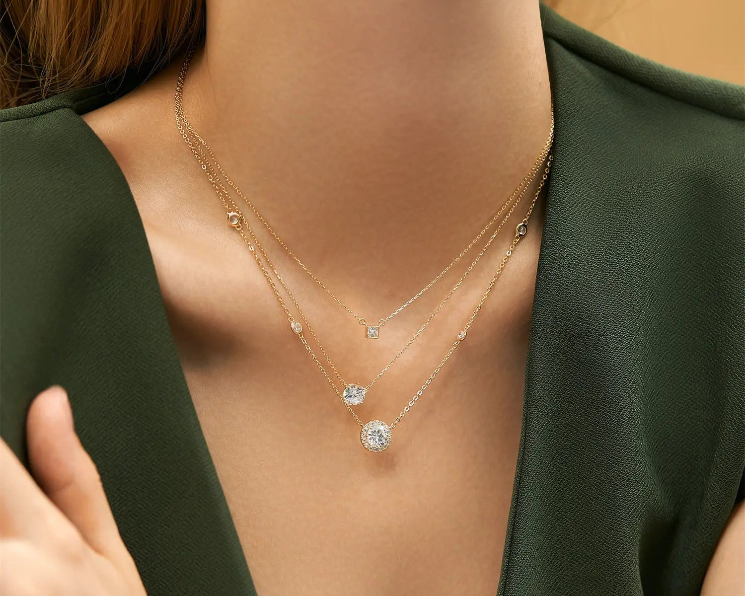 Square CZ Pendant Necklace