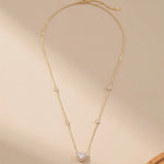 Micro-Set CZ Round Pendant Collarbone Necklace - Alarita