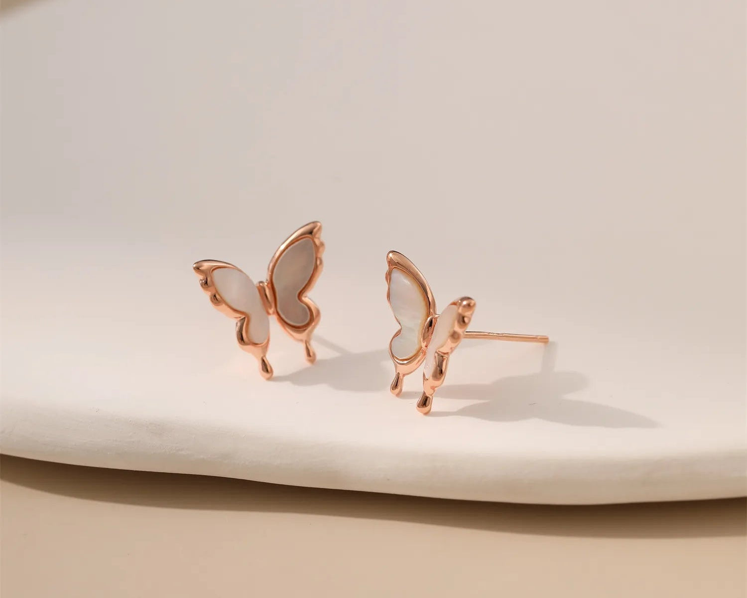 Mother of Pearl Butterfly Studs Alarita Jewelry
