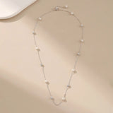 Faux Pearl and Cubic Zirconia Necklace Alarita Jewelry