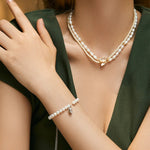 Pearl Starfish Pendant Adjustable Bracelet