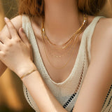 Multi-Layer Snake Bone Bracelet - Gold - Alarita