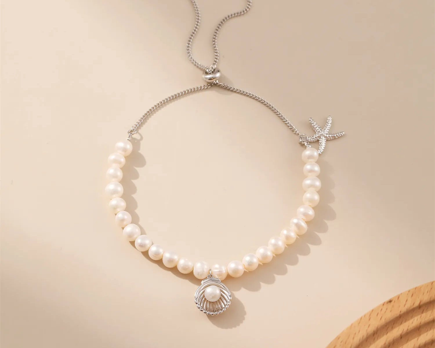 Pearl Starfish Pendant Adjustable Bracelet Alarita Jewelry