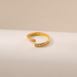 Baguette Cubic Zirconia Open Ring - Alarita