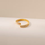 Baguette Cubic Zirconia Open Ring - Alarita