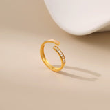 Baguette Cubic Zirconia Open Ring - Alarita