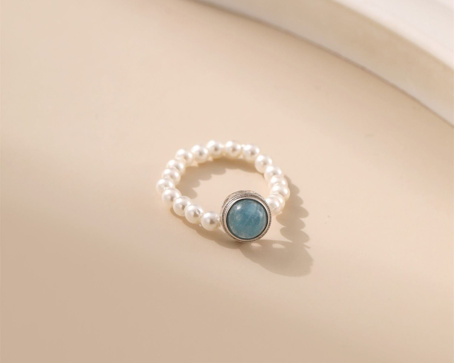 Blue Topaz Natural Pearl Ring - Alarita