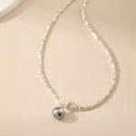 French Pearl Shard Silver Necklace - Alarita