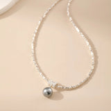 French Pearl Shard Silver Necklace - Alarita