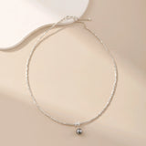 French Pearl Shard Silver Necklace - Alarita