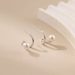 Mini Round Pearl Hoops - Alarita