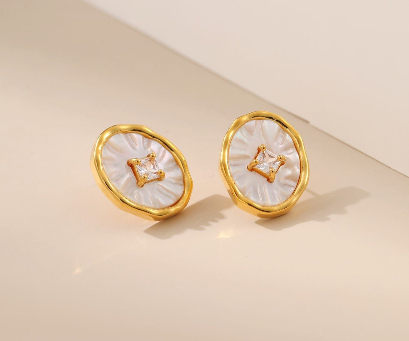 Mother of Pearl Shell Studs - Alarita