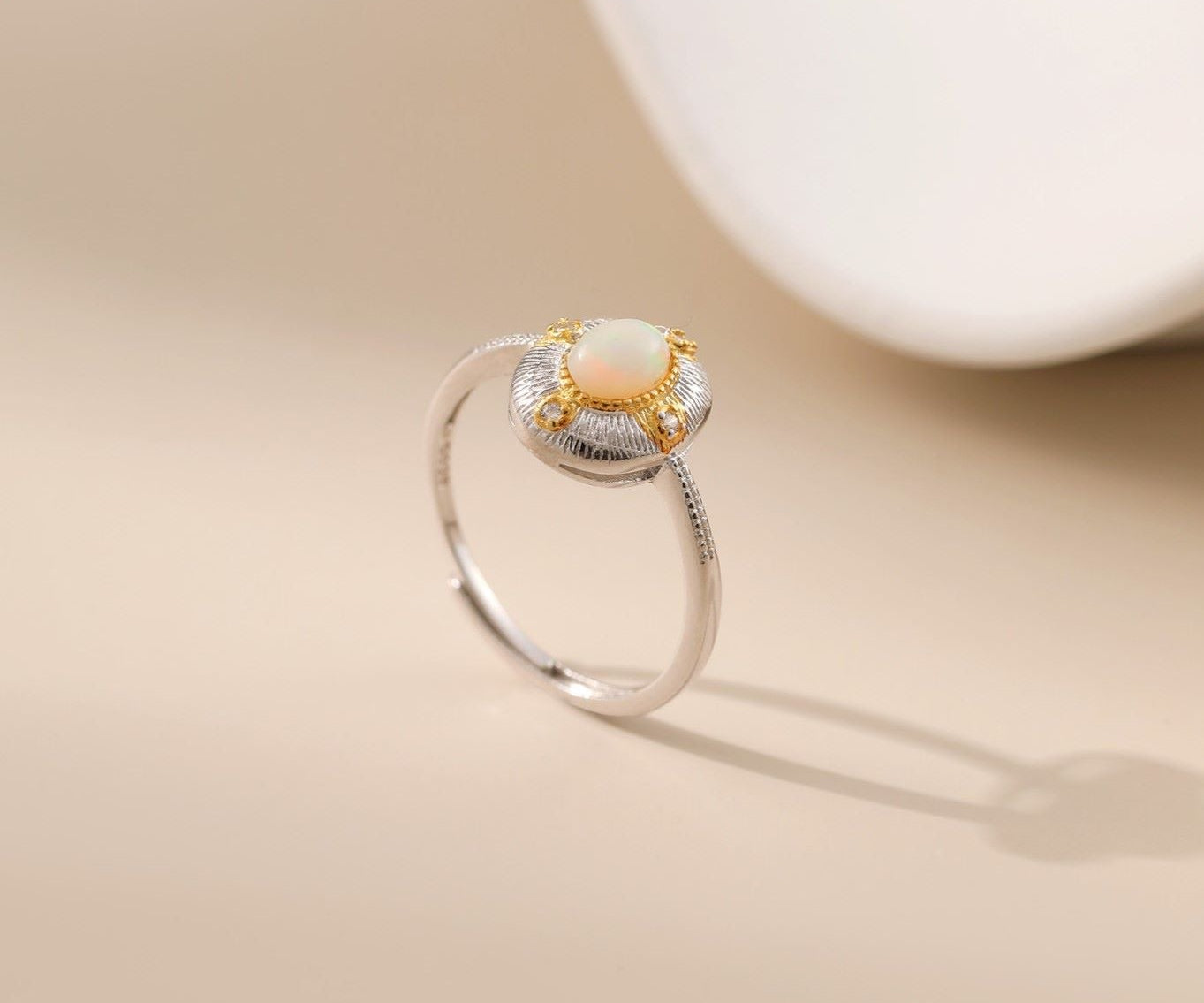 Natural Australian Opal Oval Ring - Alarita