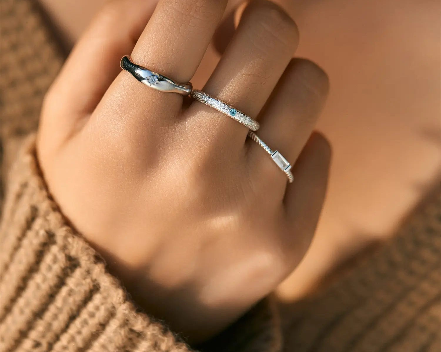 Opal Moonstone Silver Ring - Alarita